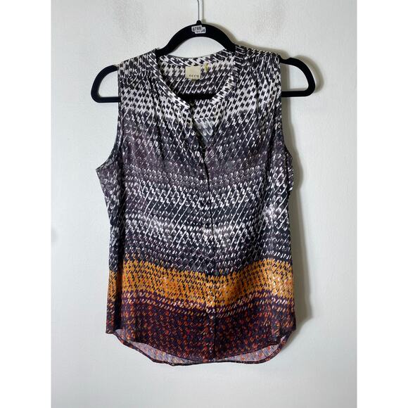 ecru Top. Sleeveless. Loose Fit. Longer Back Sz S - Picture 1 of 3